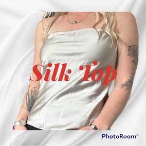 Silky silver tank top